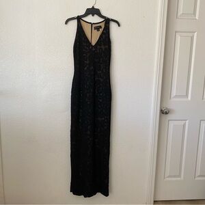 St. John Black Lace Maxi Dress